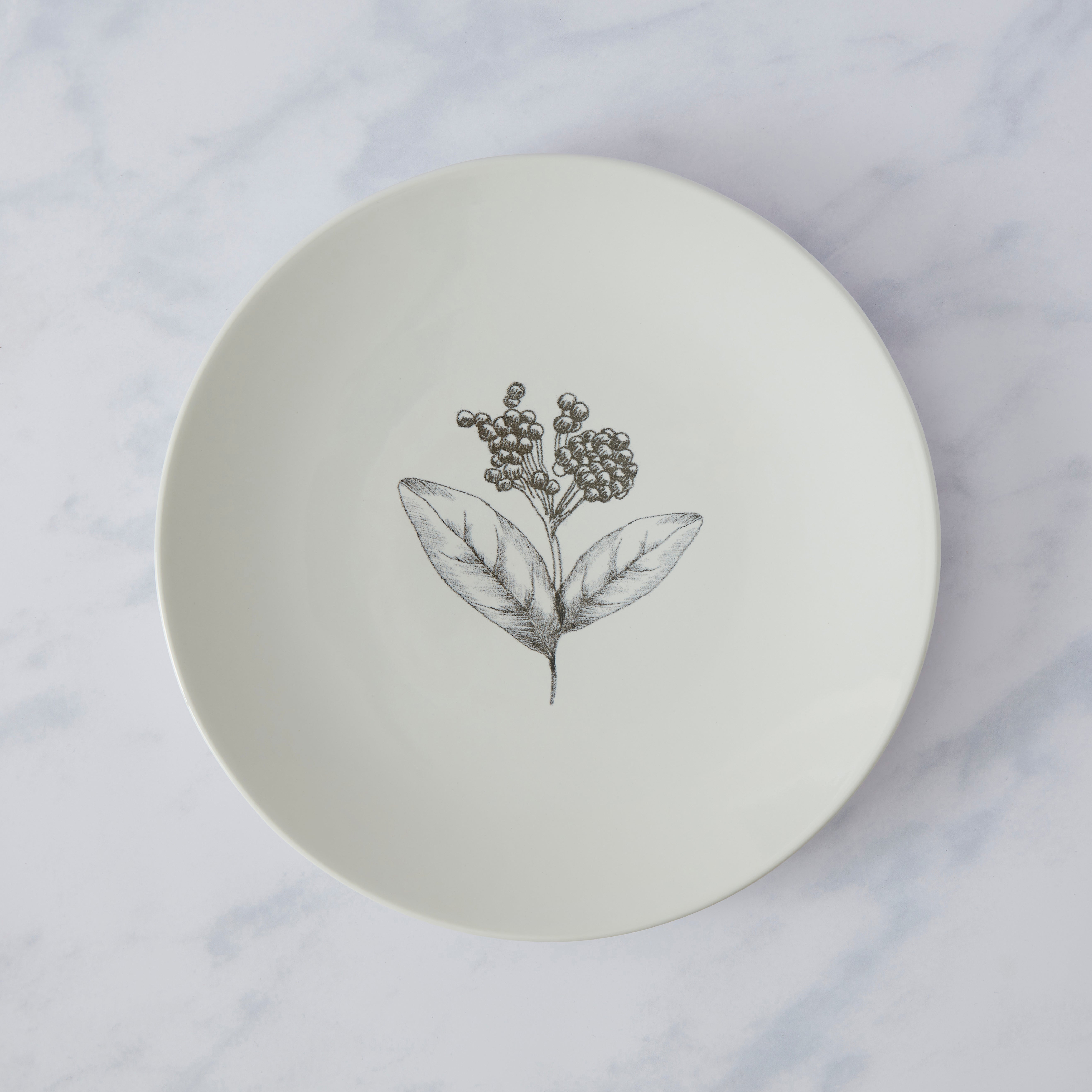 Image of Churchgate Foliage Stoneware Dinner Plate White