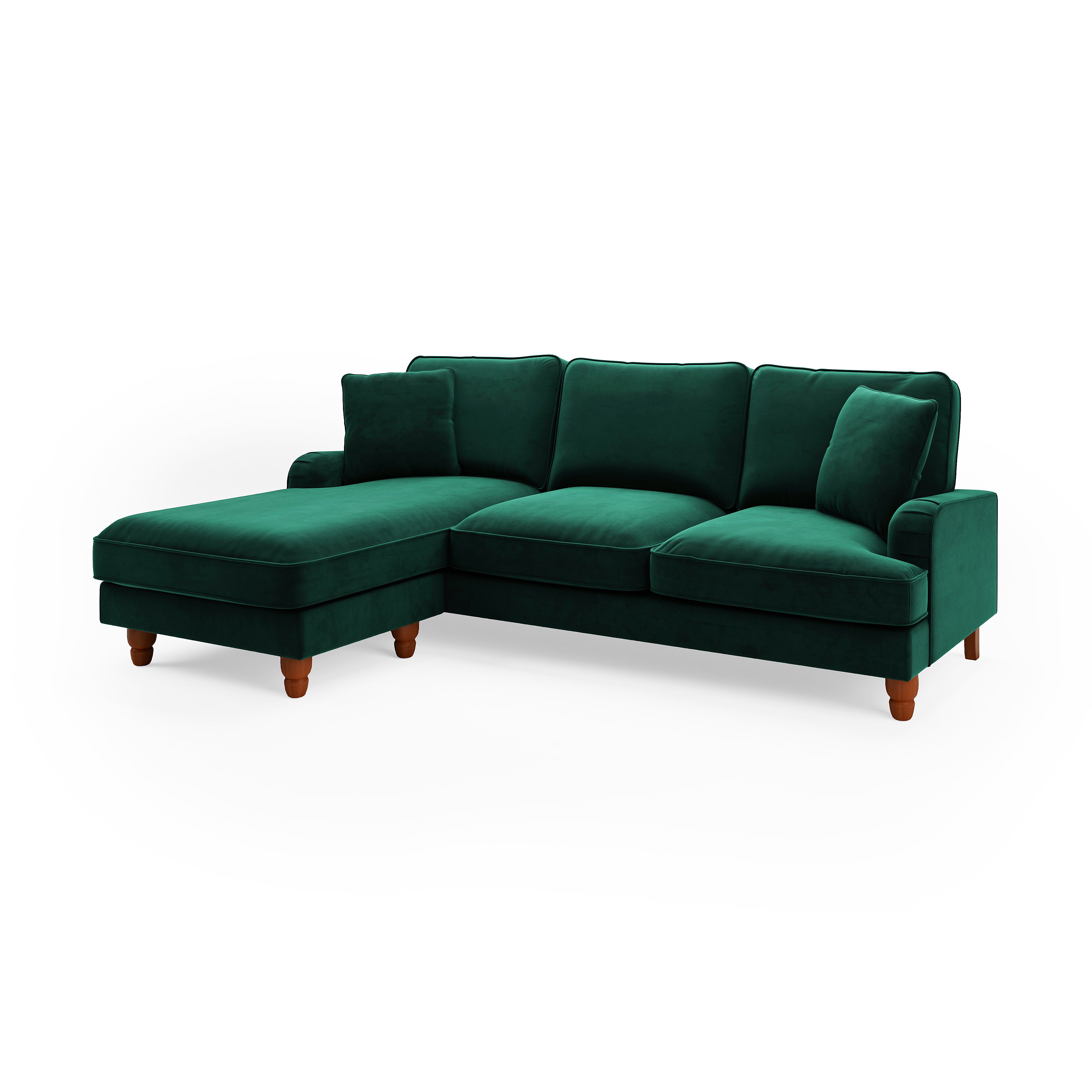 Beatrice Velvet Left Hand Corner Sofa | Dunelm