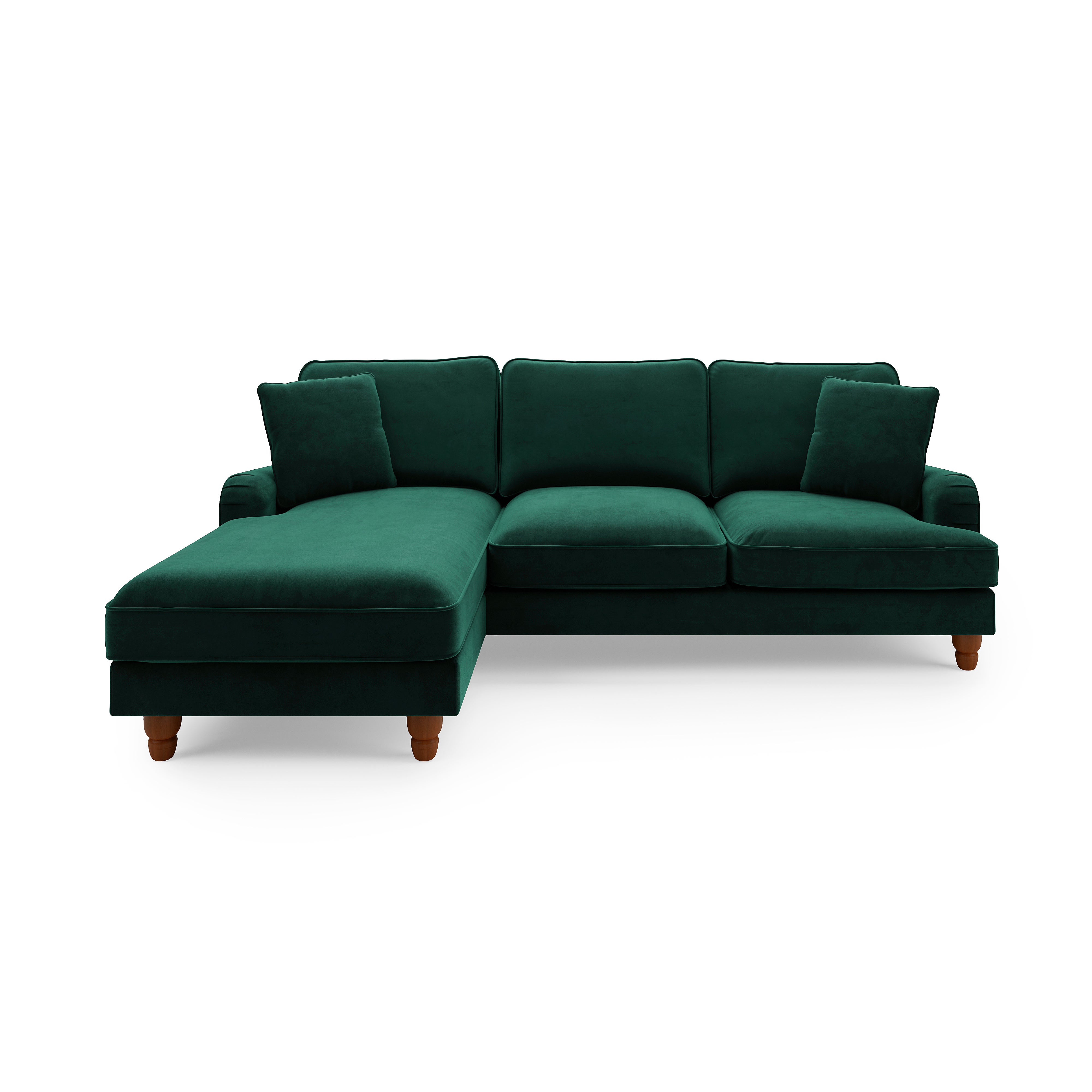 Beatrice Velvet Left Hand Corner Sofa | Dunelm