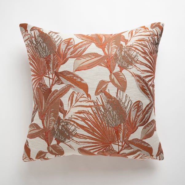 Leaf Floral Cushion Cover Orange