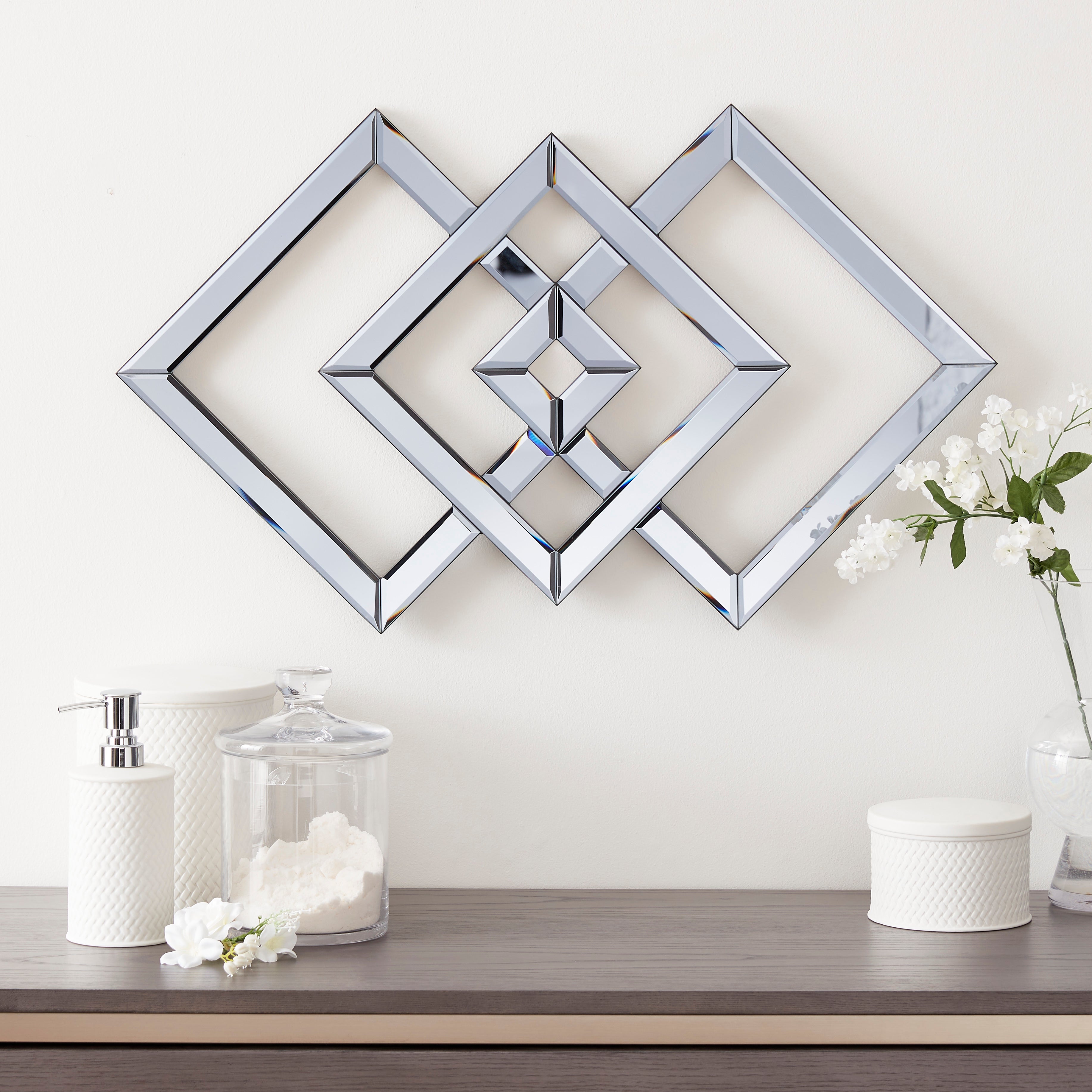 Click to view product details and reviews for Diamond Luxe Smoked Wall Art 70x40cm Grey.