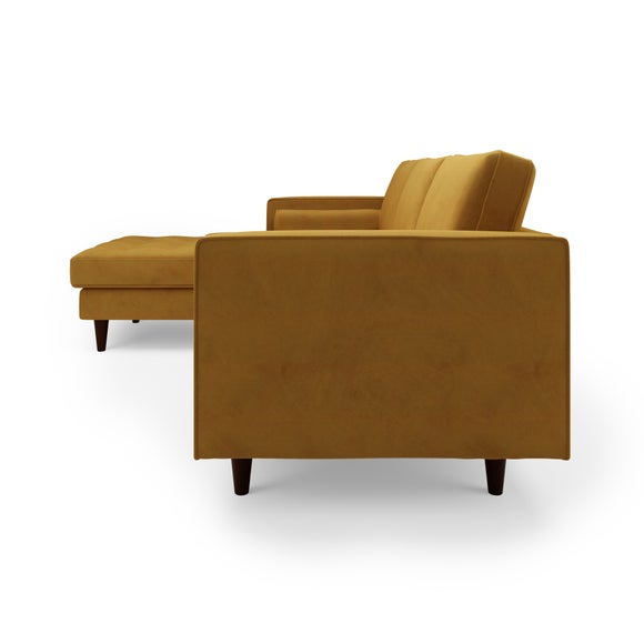 Zoe Velvet Left Hand Corner Sofa Dunelm