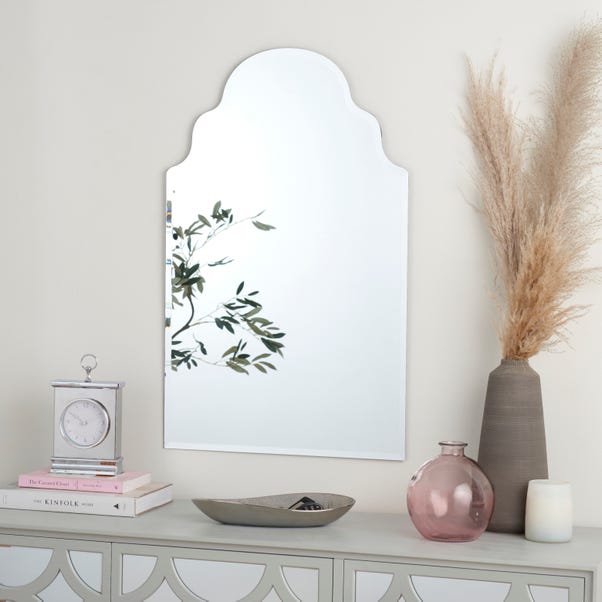 Frameless Moroccan Mirror, 80x50cm Silver