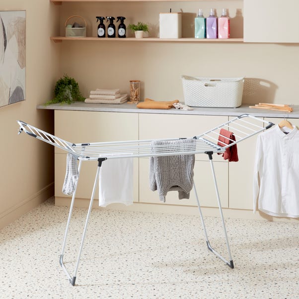 Clothes Horse Airer with Wings White