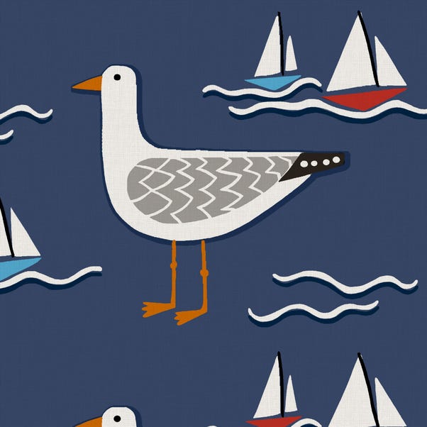 Coastal Gull Made to Measure Fabric Sample Gull Navy