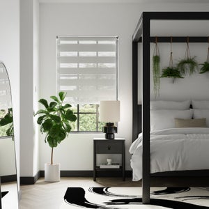 Room Darkening White Day And Night Roller Blind