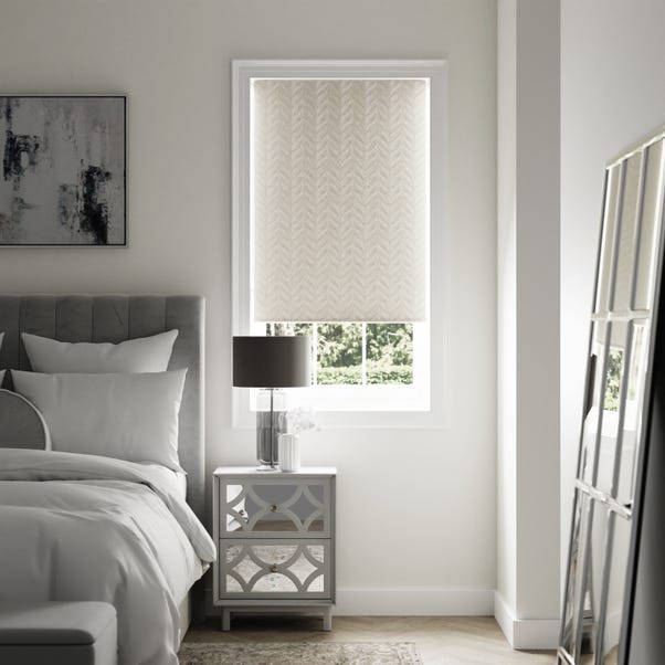 Luxe Feather Silver Blackout Roller Blind image 1 of 5