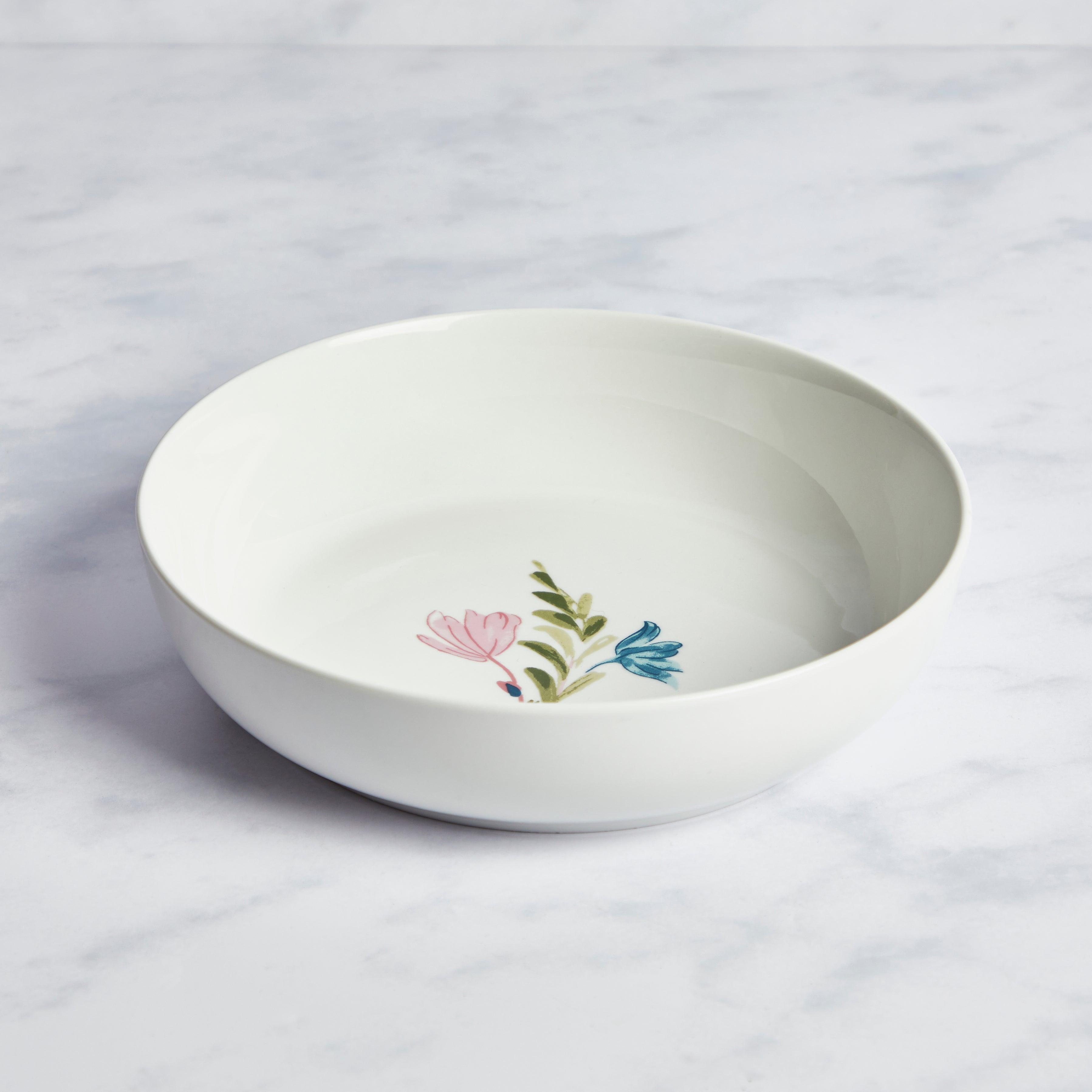 Floral Porcelain Pasta Bowl Multicoloured