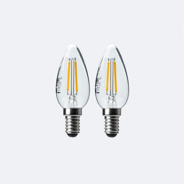 Status 4W Filament SES Candle Bulb 2 Pack Warm White