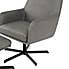 Hudson Faux Leather Swivel Chair and Footstool Hudson Grey