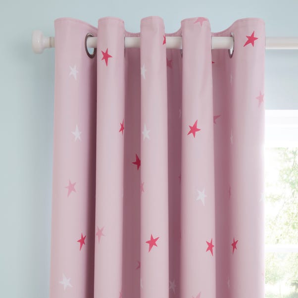 Pink Unicorn Stars Blackout Eyelet Curtains  undefined