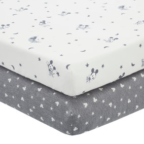 Mickey Starry Night Pack of 2 100% Cotton Fitted Sheets