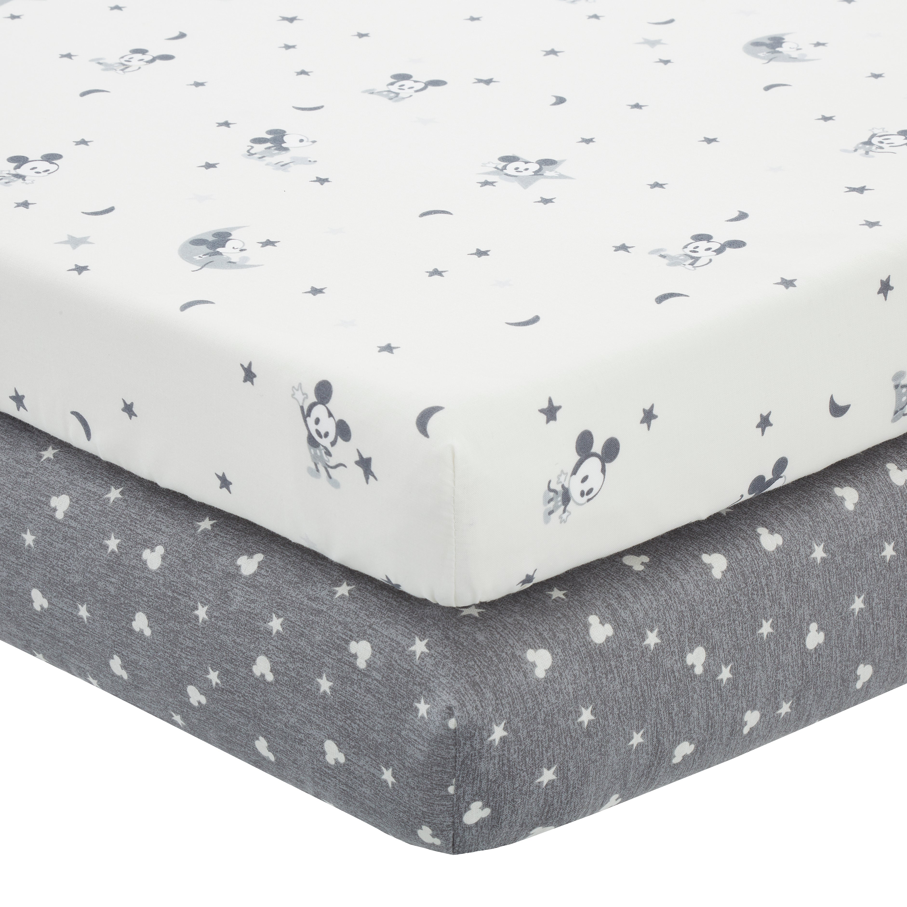 Set of 2 Disney Mickey Mouse Starry Night 100% Cotton Fitted Sheets