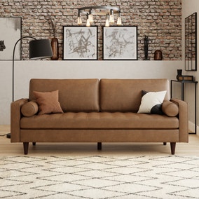 Alfie Faux Leather 3 Seater Sofa