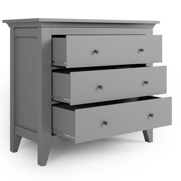 Lynton Grey 3 Drawer Chest | Dunelm