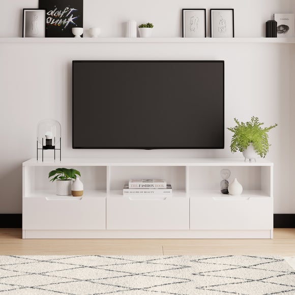 White tv deals shelving unit