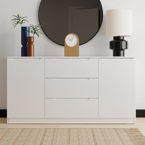 Wooden deals white sideboard