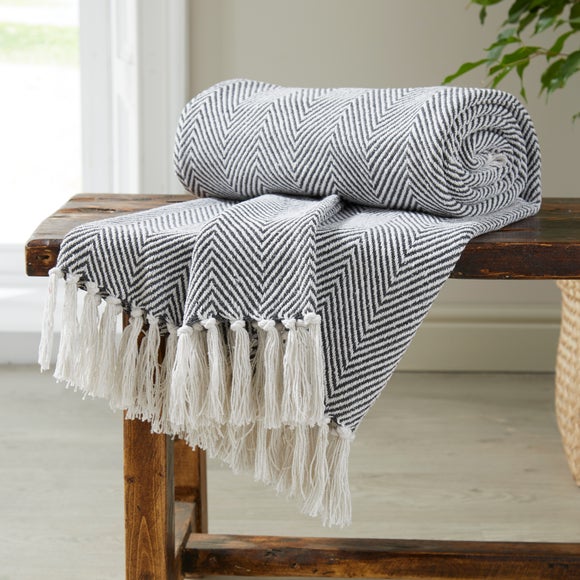 Grey Throws Blankets Dunelm