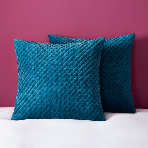 Dorma Genevieve Teal Continental Square Pillowcase image 1 of 2