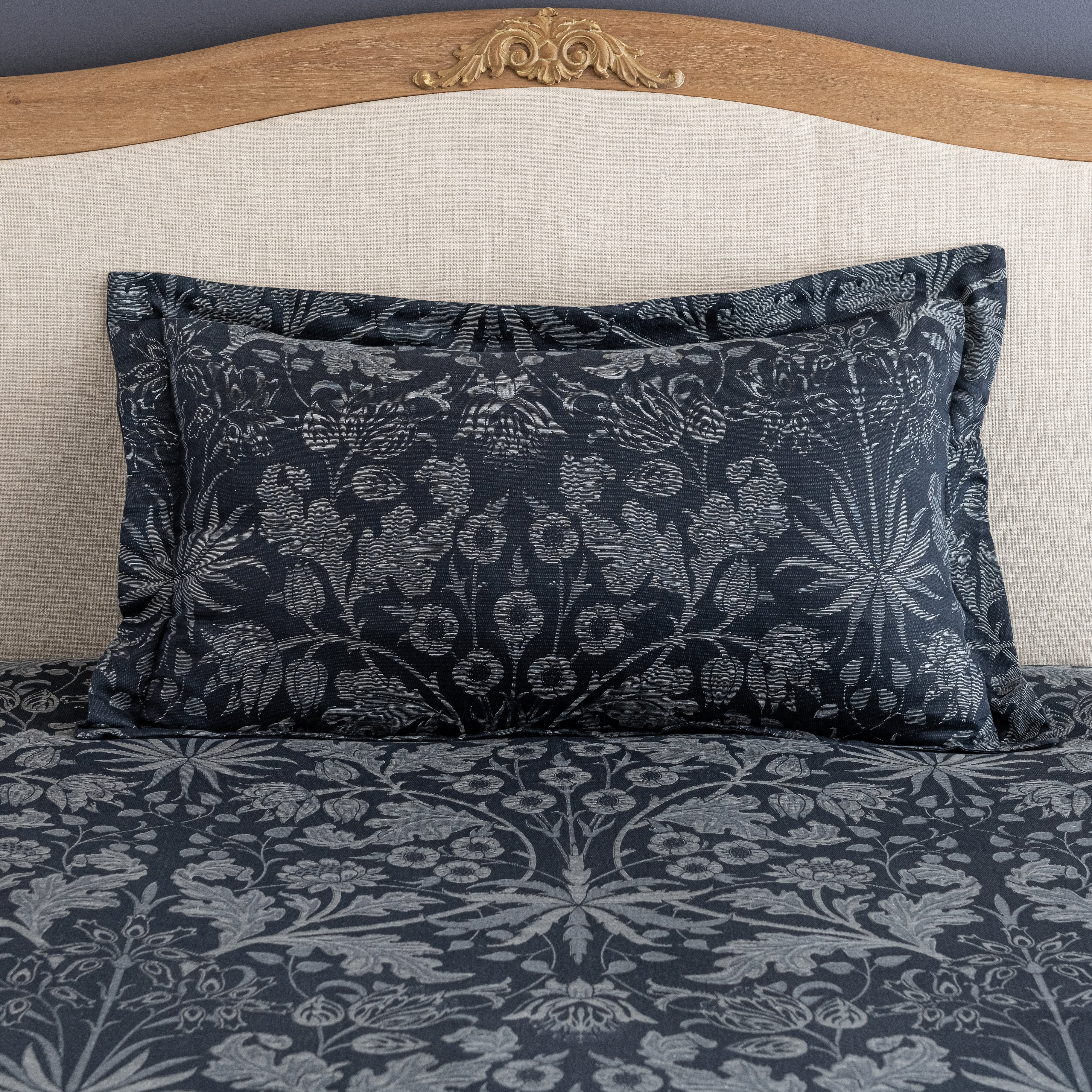 Arden Arts And Crafts Navy 100 Cotton Oxford Pillowcase Navy Blue