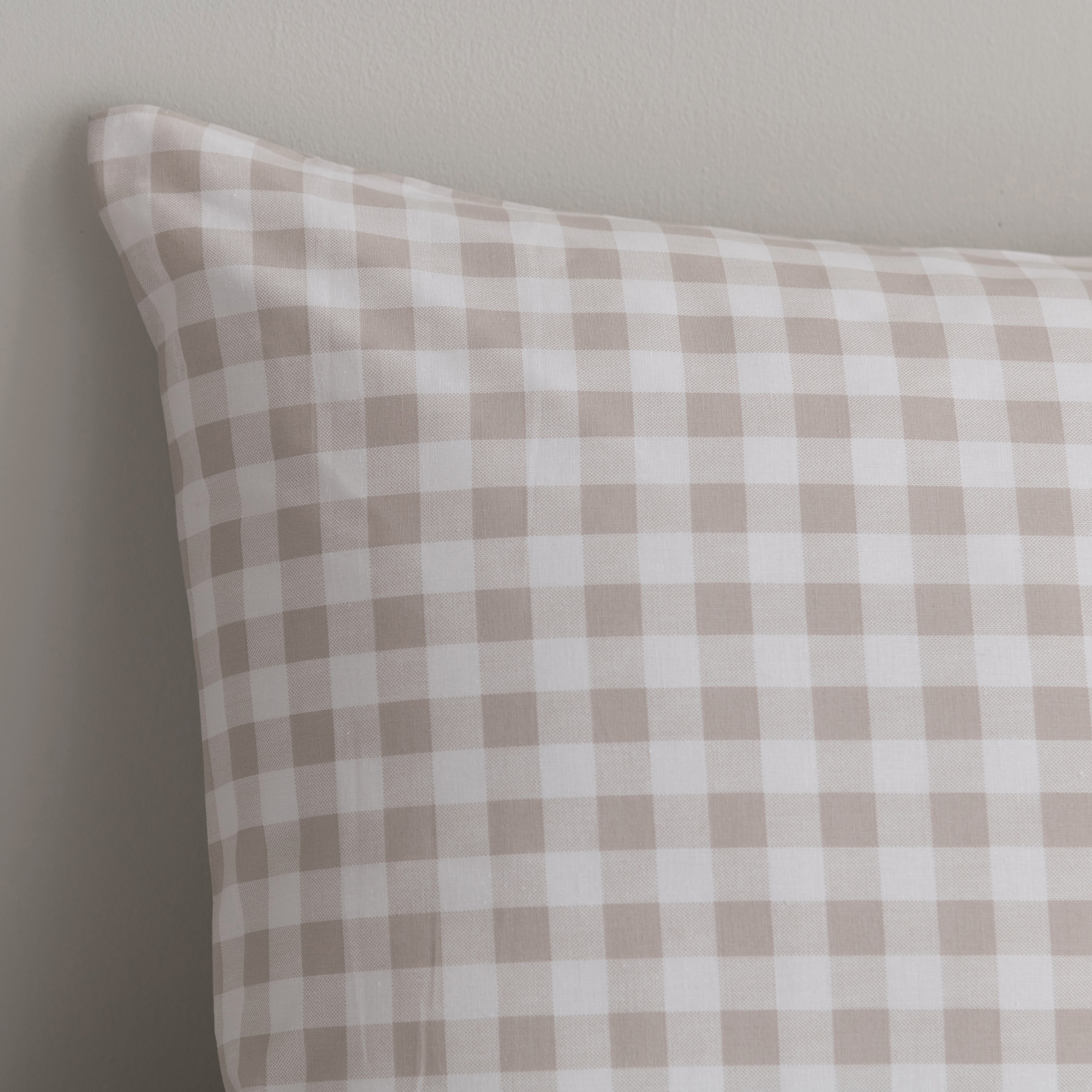 Gingham Natural 100% Cotton Duvet Cover and Pillowcase Set | Dunelm