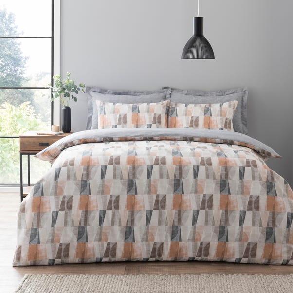 Elements Iver Geo Natural Duvet Cover and Pillowcase Set image 1 of 6