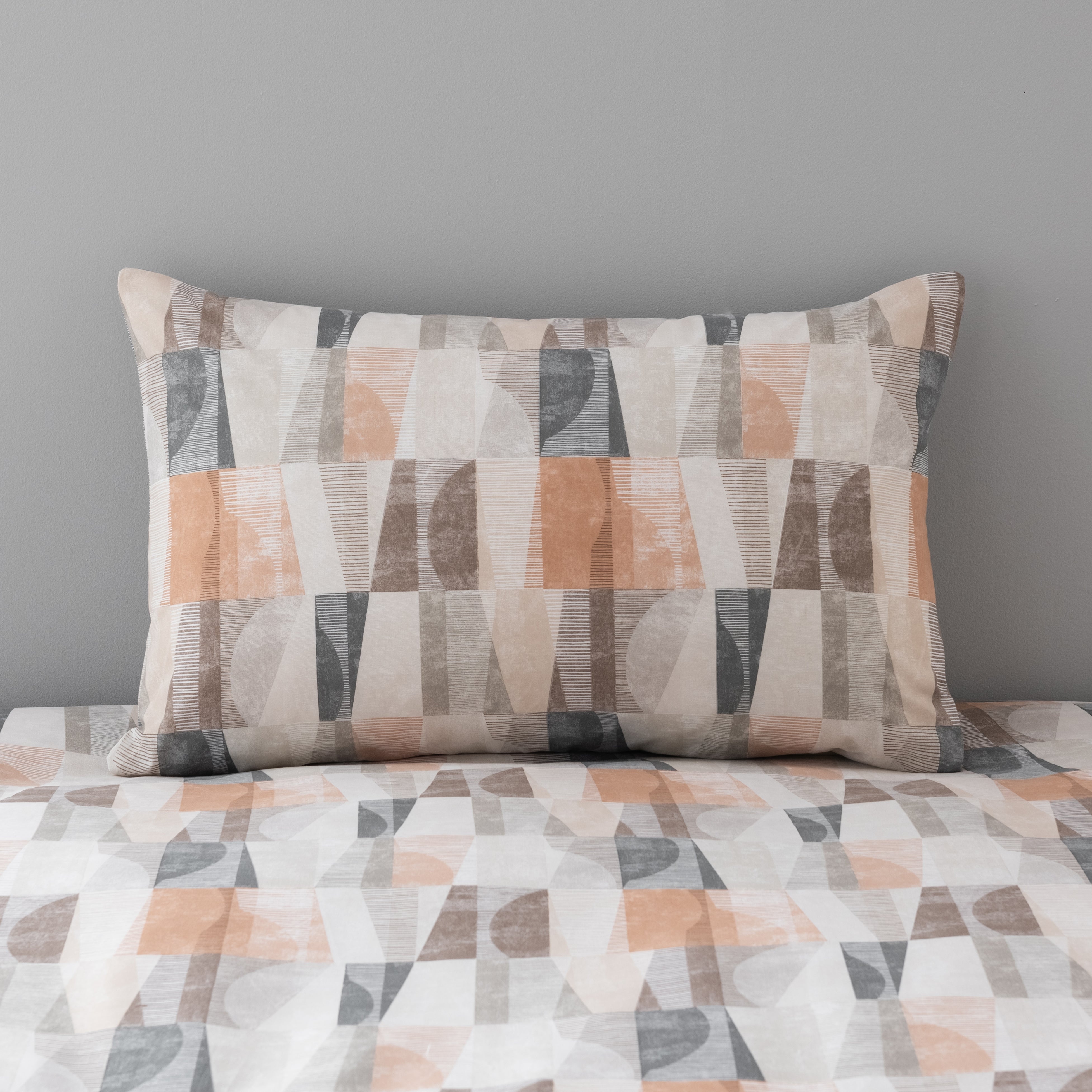 Elements Iver Geo Natural Duvet Cover and Pillowcase Set | Dunelm