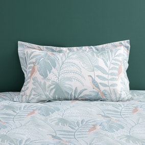 Tropical Pastel Bird Green Oxford Pillowcase