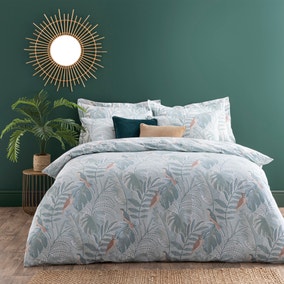 Tropical Pastel Bird Duvet Cover and Pillowcase Set