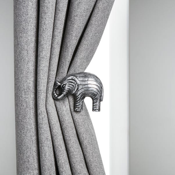 Mix and Match Elephant Curtain Single Holdback Chrome