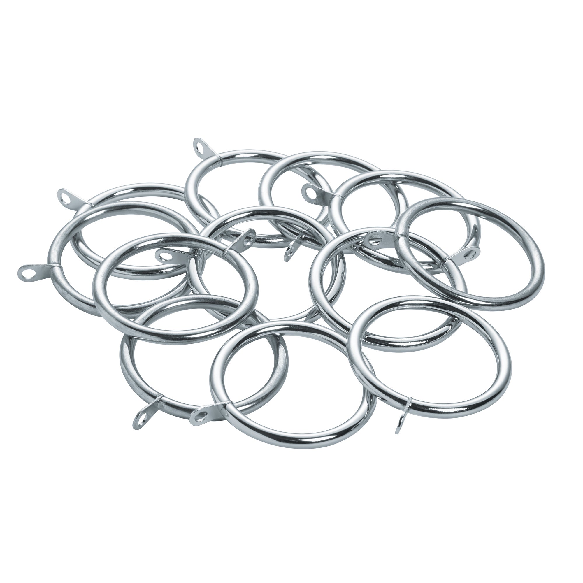 Mix And Match Pack Of 12 Unlined Curtain Rings Dia 28mm Chrome
