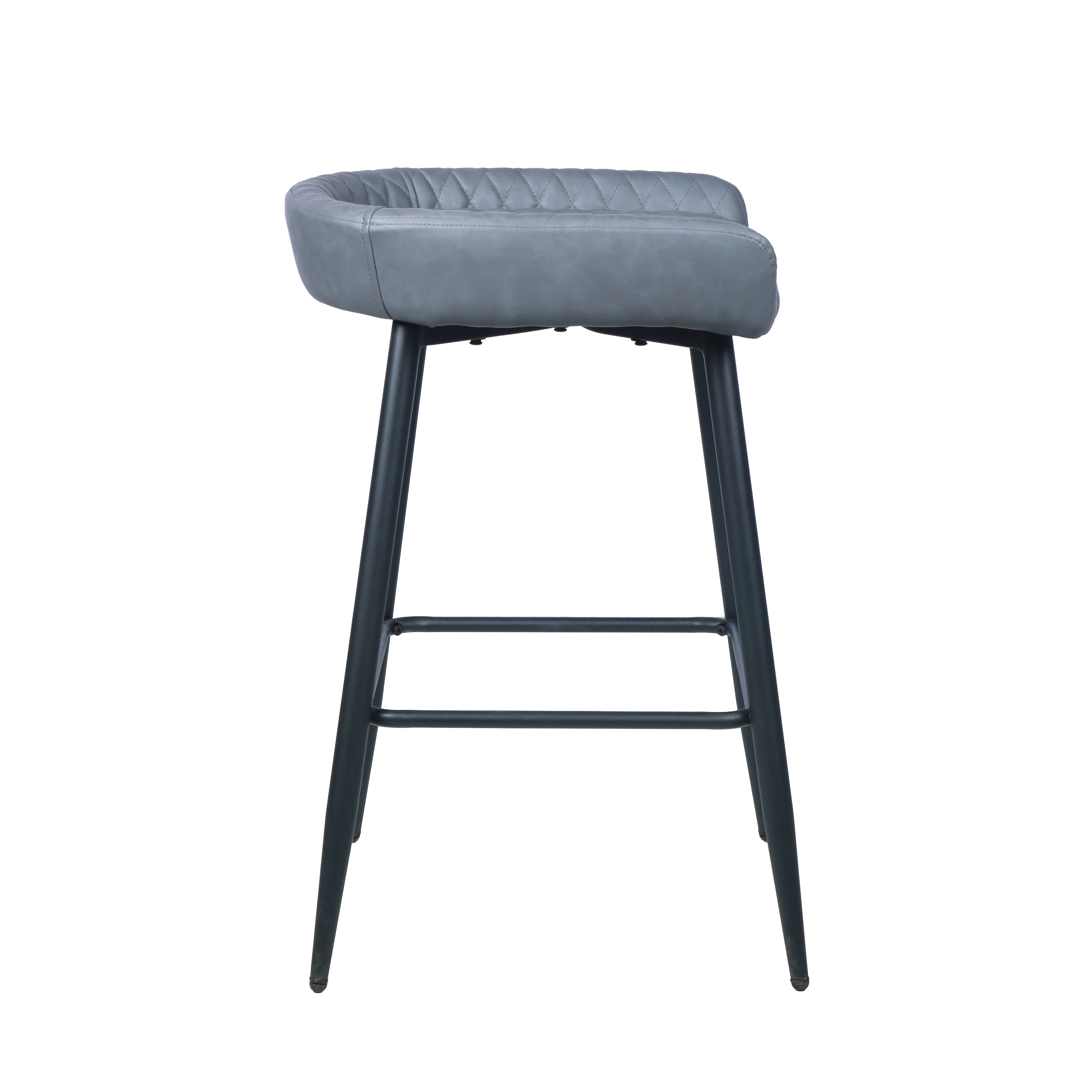 Montreal Counter Height Bar Stool Faux Leather Grey