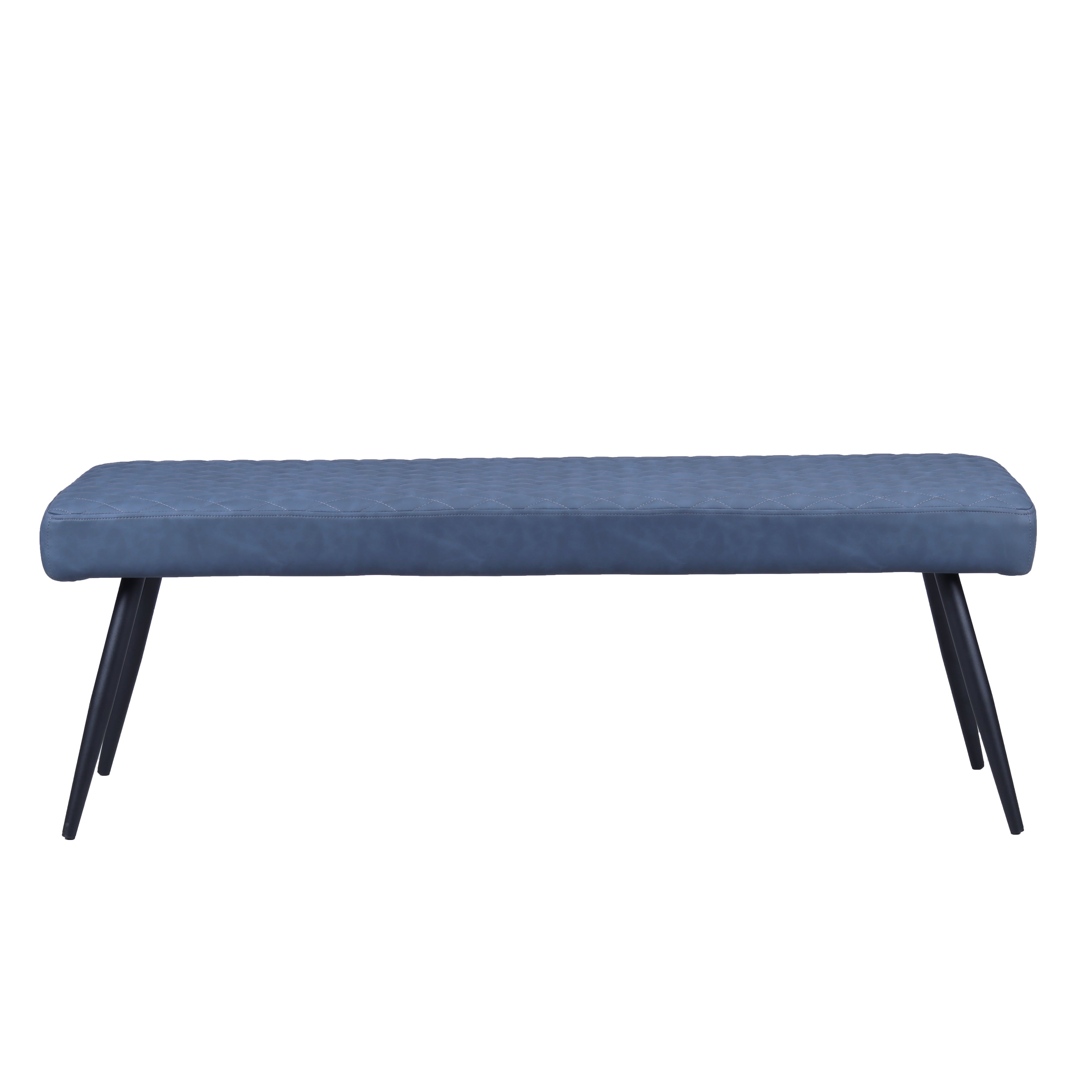 Montreal 2 Seater Dining Bench Faux Leather Navy Blue