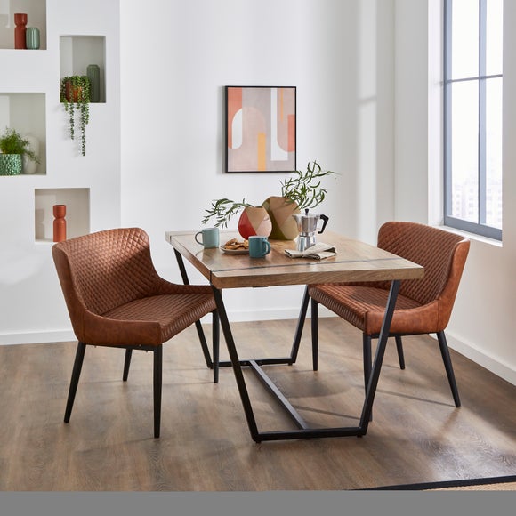 Dunelm leather deals dining chairs