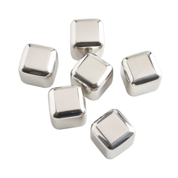 Set of 6 Stainless Steel Ice Cubes image 1 of 2