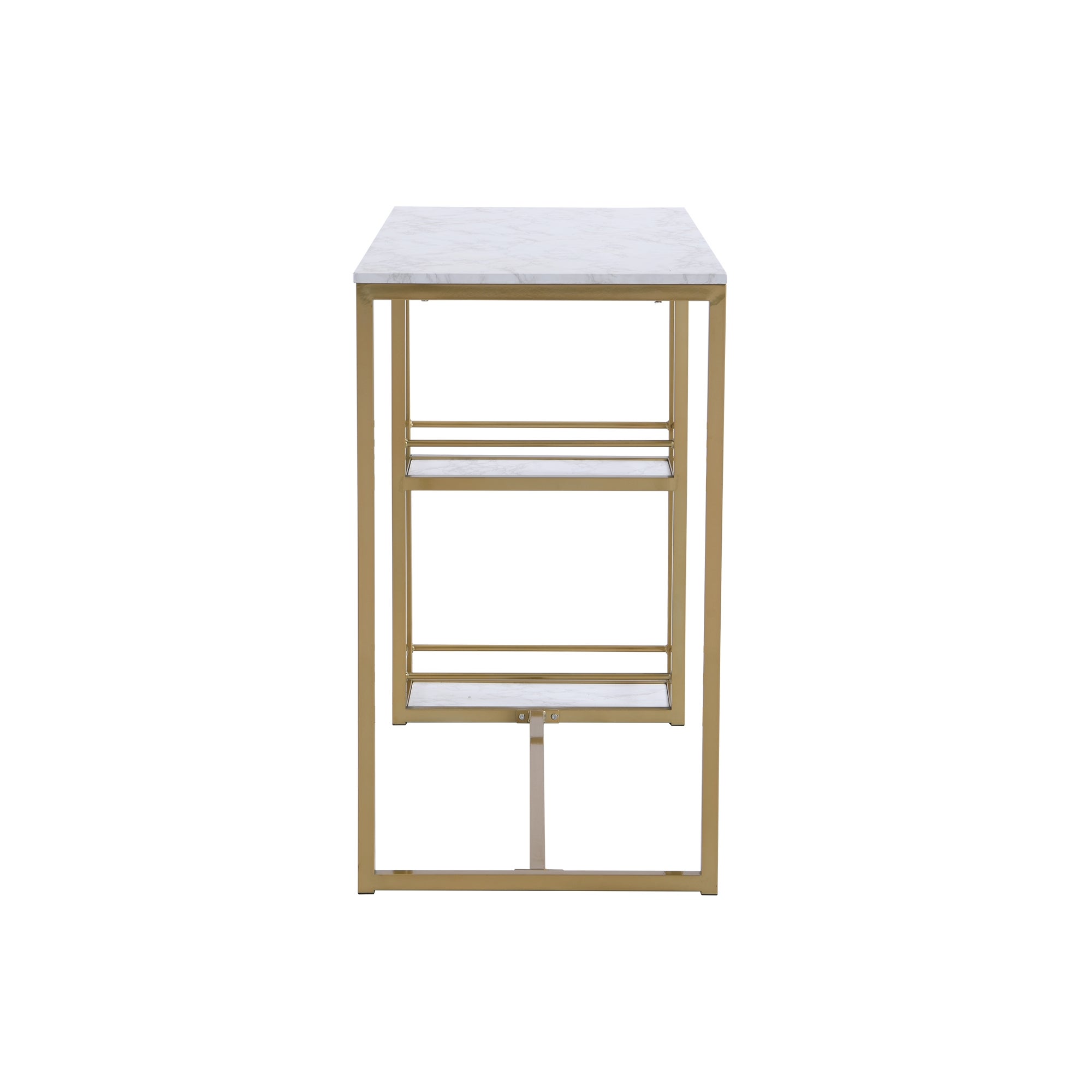 Kendall Bar Table White Faux Marble | Dunelm