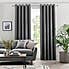 Touch of Linen Charcoal Thermal Ultra Blackout Eyelet Curtains  undefined