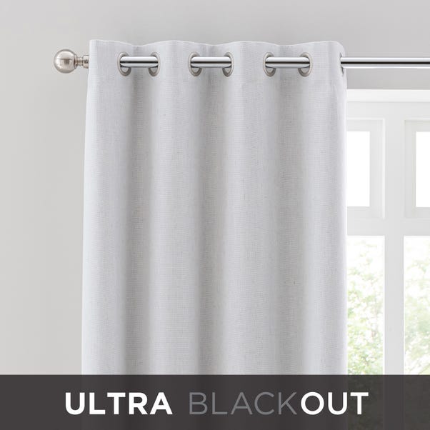 Touch of Linen Ivory Thermal Ultra Blackout Eyelet Curtains  undefined