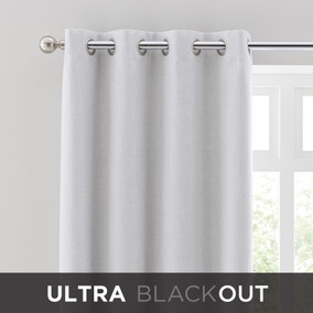 Touch of Linen Ivory Thermal Ultra Blackout Eyelet Curtains