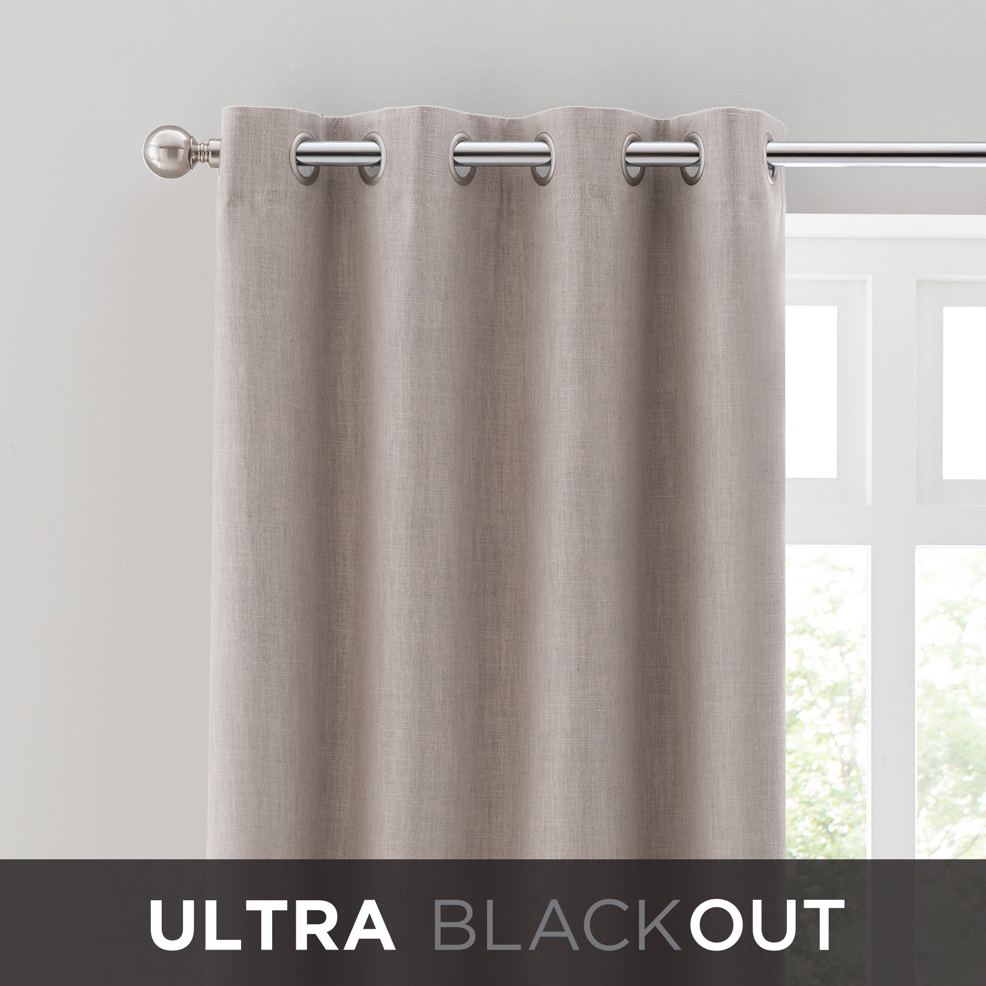 Touch of Linen Ultra Blackout Eyelet Curtains
