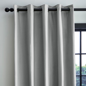Adley 100% Cotton Silver Eyelet Curtains