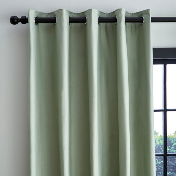 Adley 100% Cotton Sage Eyelet Curtains  undefined