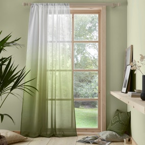 Ombre Olive Slot Top Single Voile Panel