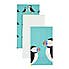 Puffin Pack of 3 Tea Towels Blue