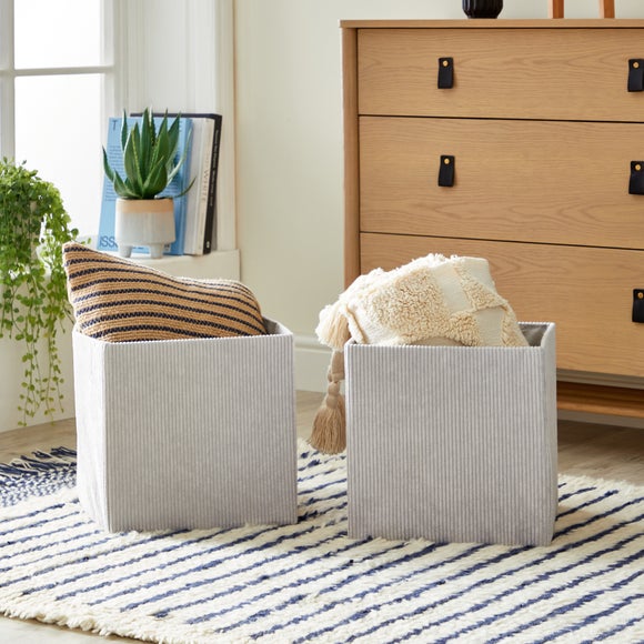 Set Of 2 Cord Foldable Storage Boxes Dunelm