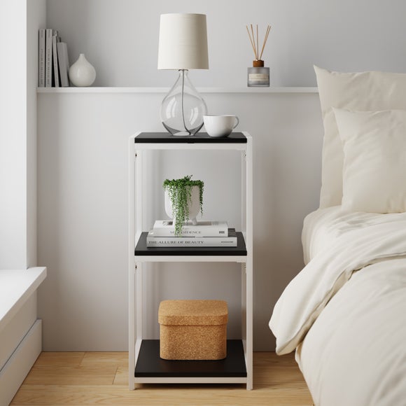 Square Wood Shelf Black Dunelm
