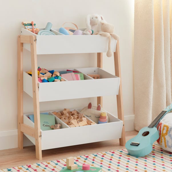 Kids Wooden Toy Storage Organiser White