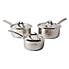 Hammered 3 Piece Sauce Pan Set Stainless Steel