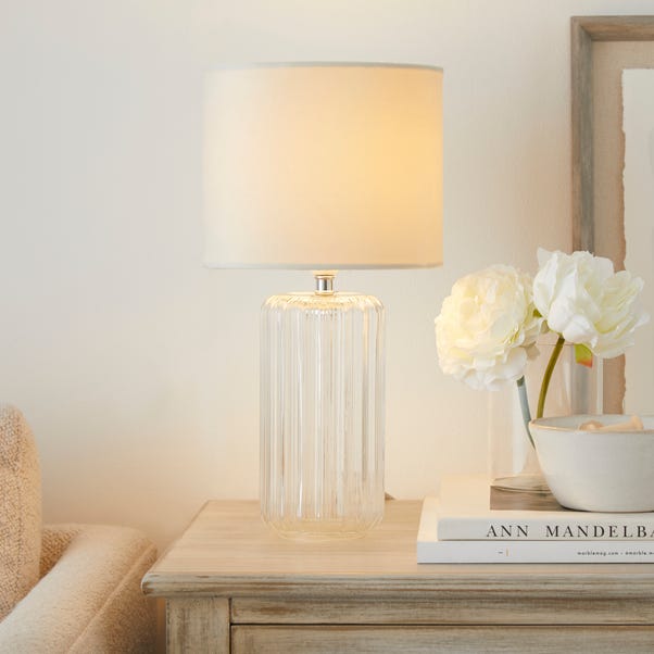 Christine Ribbed Glass Table Lamp