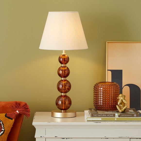 brown glass table lamp